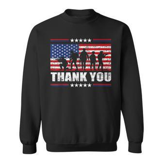 American Flag Thank You Veterans Proud Veteran V3 Sweatshirt - Seseable