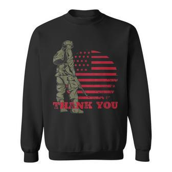 American Flag Thank You Veterans Proud Veteran V4 Sweatshirt - Seseable