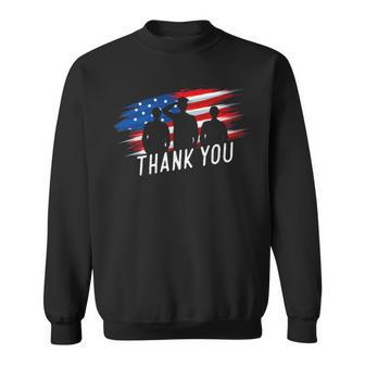 American Flag Thank You Veterans Proud Veteran V5 Sweatshirt - Seseable