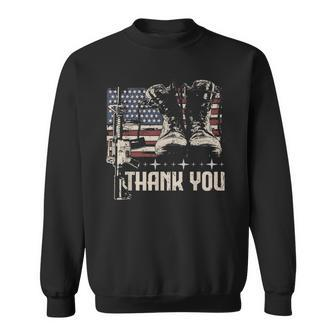 American Flag Thank You Veterans Proud Veteran V6 Sweatshirt - Seseable