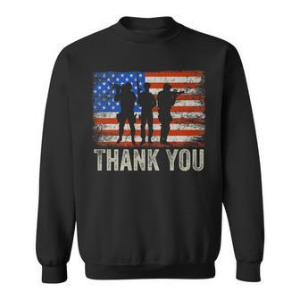 American Flag Thank You Veterans Proud Veteran V7 Sweatshirt - Seseable