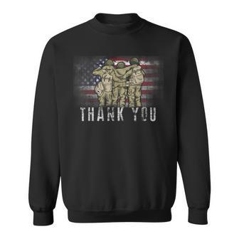 American Flag Thank You Veterans Proud Veteran V8 Sweatshirt - Seseable