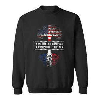American Grown With French Roots Gift France Men Women Sweatshirt Graphic Print Unisex - Seseable