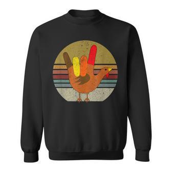 American Sign Language I Love You Thanksgiving Turkey Vintag Men Women Sweatshirt Graphic Print Unisex - Thegiftio UK