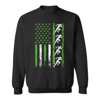 American Sports Flag Athletic Track And Field Earth Day Sweatshirt | Mazezy