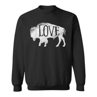 American Vintage Buffalo Silhouette Love Bison T Sweatshirt - Seseable
