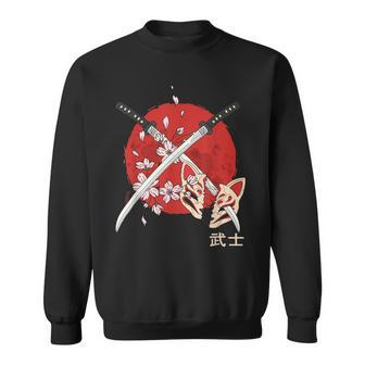 Ancient Japanese Cherry Blossom Samurai Katana Sword Sweatshirt | Mazezy