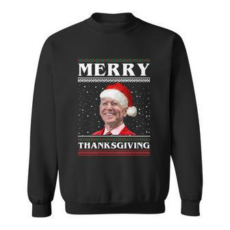Anticool Giftbiden Merry Thanksgiving Biden Santa Ugly Christmas Cute Gift Sweatshirt - Monsterry DE