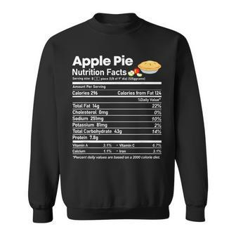 Apple Pie Nutrition Facts Funny Thanksgiving Christmas Men Women Sweatshirt Graphic Print Unisex - Seseable