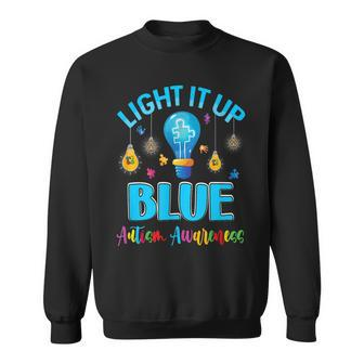 April Light Up Blue Autism Awareness Puzzle For Mom Dad Kids Sweatshirt | Mazezy