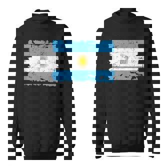 Argentina Grunge Style Flag Map And Flag Souvenir Sun Of May Men Women Sweatshirt Graphic Print Unisex - Seseable