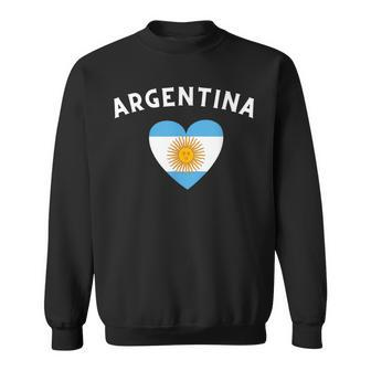Argentina Heart Flag Soccer Football Argentinian Sun Of May Men Women Sweatshirt Graphic Print Unisex - Seseable