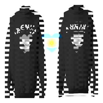 Argentina Heart Flag Soccer Football Argentinian Sun Of May Men Women Sweatshirt Graphic Print Unisex - Seseable