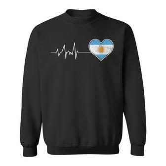 Argentina Heartbeat Proud Argentina National Team Men Women Sweatshirt Graphic Print Unisex - Seseable