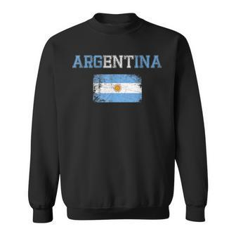 Argentinian Flag T Vintage Made In Argentina Gift Men Women Sweatshirt Graphic Print Unisex - Seseable