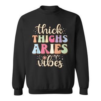 Aries March April Birthday Retro Astrology Aries Zodiac Sign Sweatshirt - Seseable