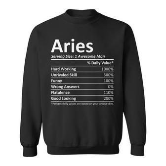 Aries Nutrition Funny Birthday Personalized Name Gift Idea Sweatshirt - Seseable
