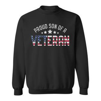 Armed Forces Proud Son Of A Veteran Retro Men Women Sweatshirt Graphic Print Unisex - Seseable