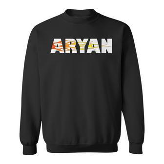 Aryan Name Cool Auto Detailing Flames So Fast Men Women Sweatshirt Graphic Print Unisex - Thegiftio UK
