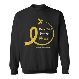 Aunt Uncle Wear Gold For My Niece Childhood Cancer Awareness Sweatshirt | Mazezy