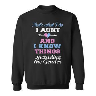 Auntie Keeper Of The Gender Reveal Party Ideas I Know Things Men Women Sweatshirt Graphic Print Unisex - Thegiftio UK