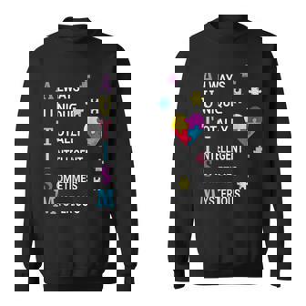 Autism Always Unique Totally Intelligent Sometime Mysterious Men Women Sweatshirt Graphic Print Unisex - Thegiftio