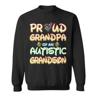 Autism Awareness Family Proud Grandpa Of Autistic Grandson Sweatshirt - Seseable