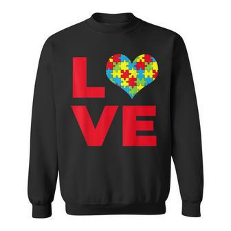 Autism Awareness Month Love Heart Acceptance Sweatshirt | Mazezy