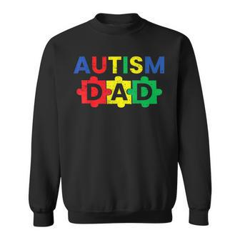 Autism Dad Fathering Autism Support Awareness Month Sweatshirt - Seseable
