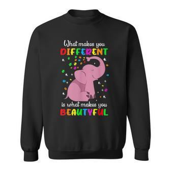 Autism Elephant What Makes You Different Makes You Beautiful Sweatshirt | Mazezy UK