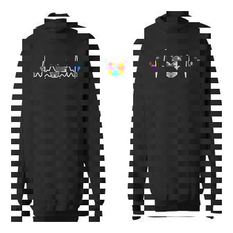 Autism Heartbeat Autistic Awareness Fighter Special Needs Sweatshirt - Seseable