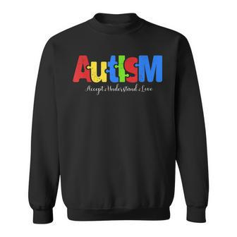 Autism Puzzle Accept Understand Love Autism Awareness Sweatshirt | Mazezy AU