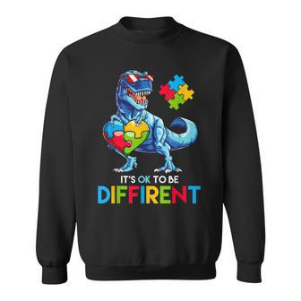 Autism Trex Dino Dinosaur Dinosaurus Its Ok To Be Different Sweatshirt | Mazezy AU