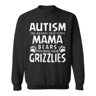 Autism Turns Mama Bears Into Grizzlies Awareness Men Women Sweatshirt Graphic Print Unisex - Thegiftio UK