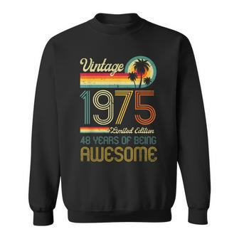 Awesome 48 Years Old 48Th Birthday Sunset Vintage 1975 Sweatshirt - Seseable