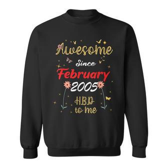 Awesome Since Februar 2005 Geburtstag Süße Blumen 2005 Sweatshirt - Seseable