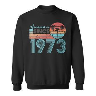 Awesome Since 1973 Retro Beach Sunset Vintage-1973 Sweatshirt - Seseable