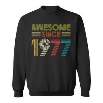 Awesome Since 1977 46Th Birthday Retro Vintage Decor Party Sweatshirt - Seseable