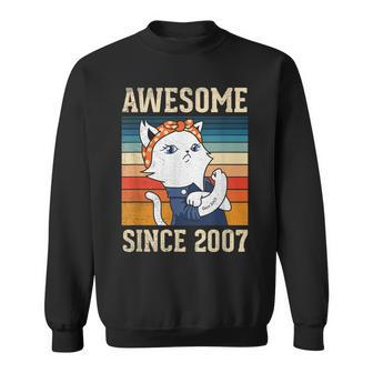 Awesome Since 2007 Vintage Women Birthday Gift 16 Years Old Sweatshirt - Seseable