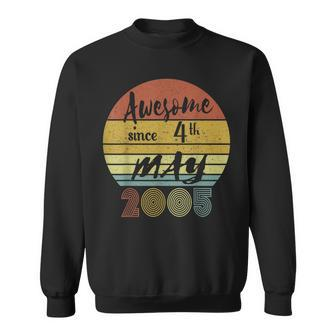 Awesome Since 4Th May 2005 Vintage Retro Birthday Sweatshirt - Seseable