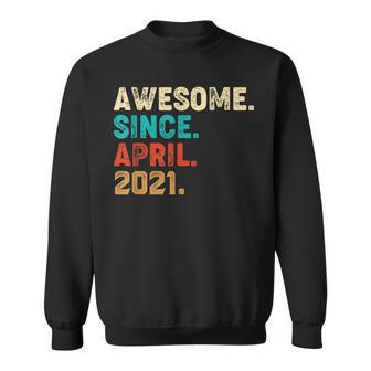 Awesome Since April 2021 2Nd Birthday 2 Years Old Sweatshirt | Mazezy