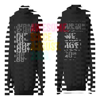 Awesome Since August 2008 15Th Birthday Gift Vintage Retro Sweatshirt - Seseable