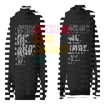 Awesome Since January 1972 51St Birthday Gift Retro Vintage Sweatshirt - Seseable