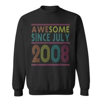 Awesome Since July 2008 Vintage Retro Birthday Sweatshirt - Seseable