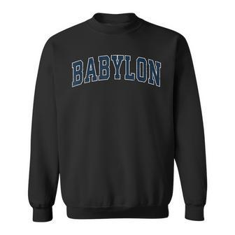 Babylon New York Ny Vintage Sports Design Navy Design Men Women Sweatshirt Graphic Print Unisex - Seseable