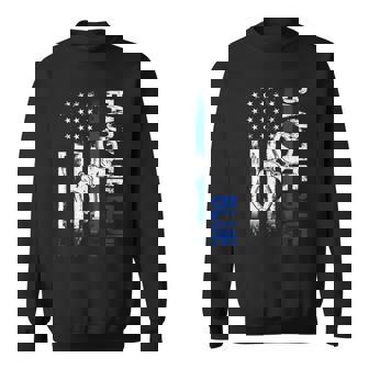 Back The Blue Thin Blue Line American Flag - Police Support Sweatshirt | Mazezy