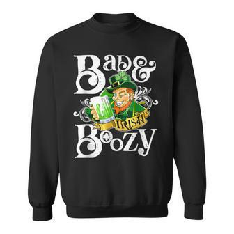 Bad And Boozy St Patricks Day Irish Leprechaun Sweatshirt - Seseable