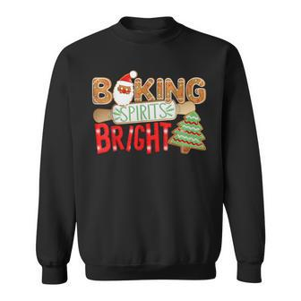Baking Christmas Spirits Bright Funny Baker Xmas Holiday Men Women Sweatshirt Graphic Print Unisex - Seseable