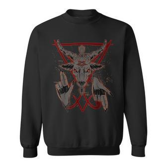 Baphomet Devil Demon Goat Pentagram Lucifer Goth 666 Satanic Sweatshirt | Mazezy
