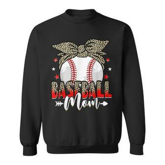 Baseball Mom Life Game Day Leopard Cute Mothers Day Sweatshirt | Mazezy